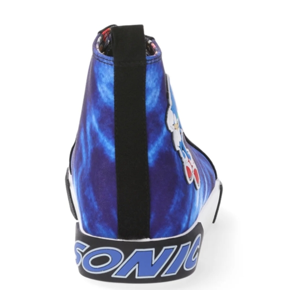 Sonic Big Boy's High Top Sneakers Size 6 Blue&Black Logo Print NWT - Picture 4 of 12